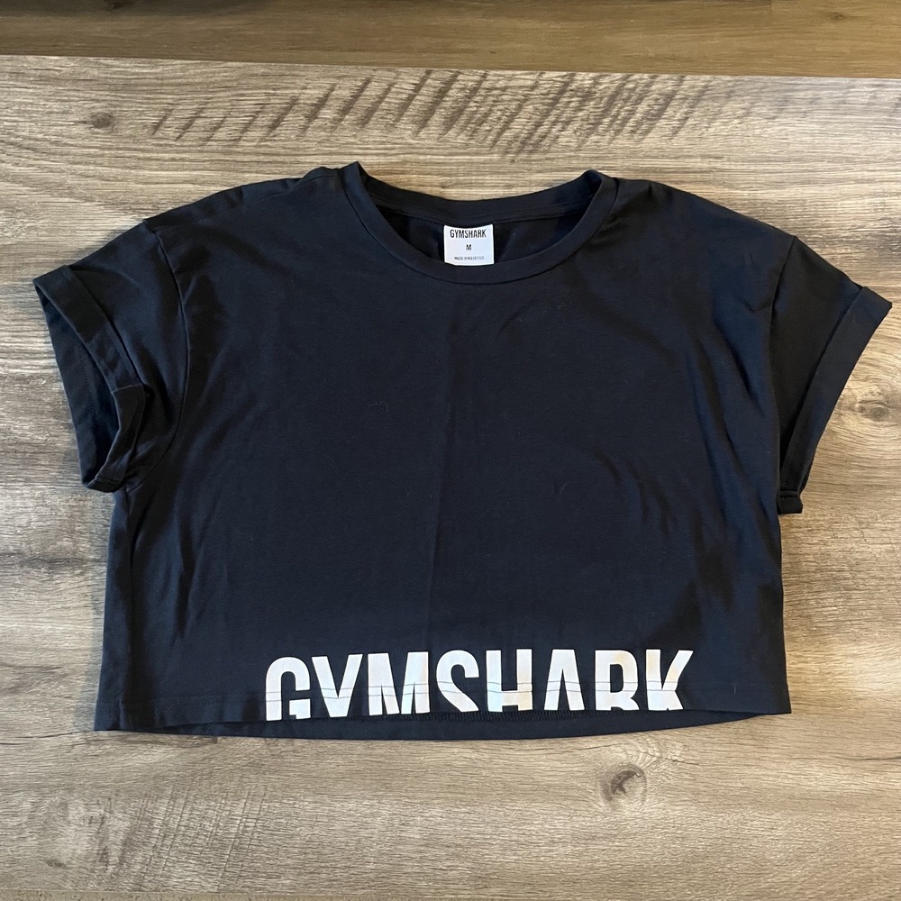 Gymshark Cropped T Shirt Medium Black